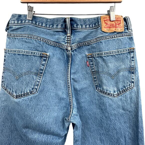 Levis 550 Jeans Men 35x32 Worn Relaxed Tapered Y2K Streetwear Classic Dad Norm - Picture 2 of 16